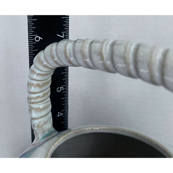 Artisan Made Small House Pottery Teapot With Lid Blue & Pink Ceramic Sanger TX - Picture 7 of 9